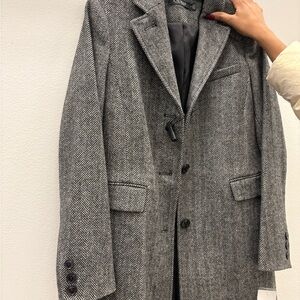 Lauren Ralph Lauren Gray Herringbone Pea Coat